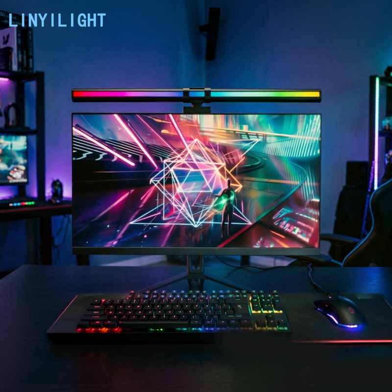 60/80cm RGB Light LED Monitor  - огляд і ціна Home Office Work Table
