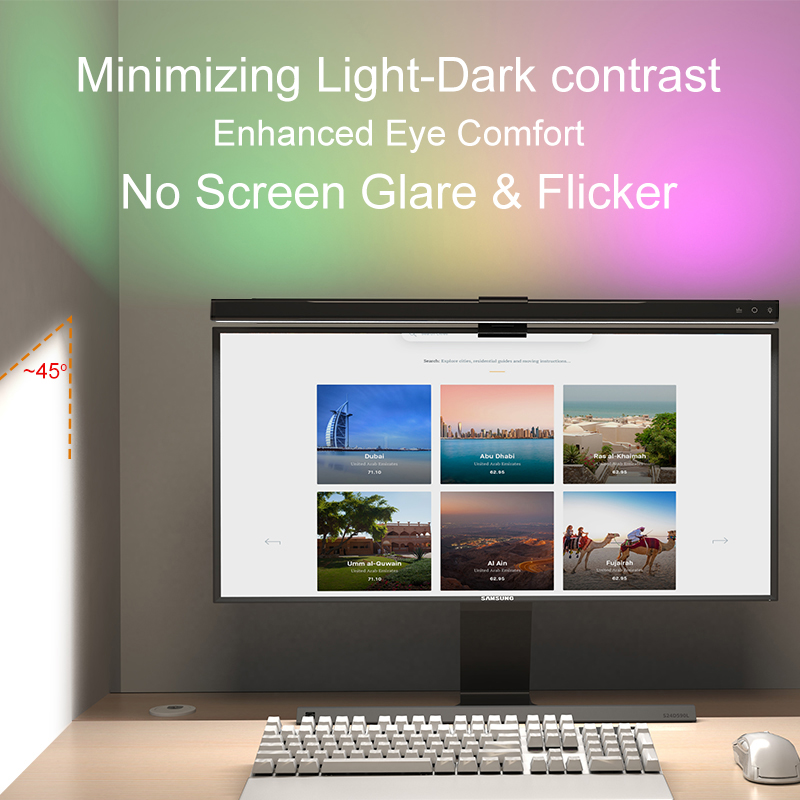 60/80cm RGB Light LED Monitor  - огляд і ціна Home Office Work Table