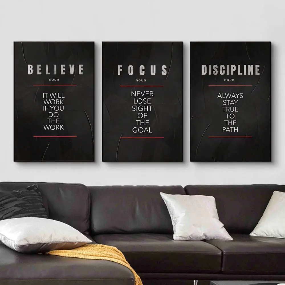 Believe Discipline and Focus D - огляд і ціна Home Office Room Inspiration