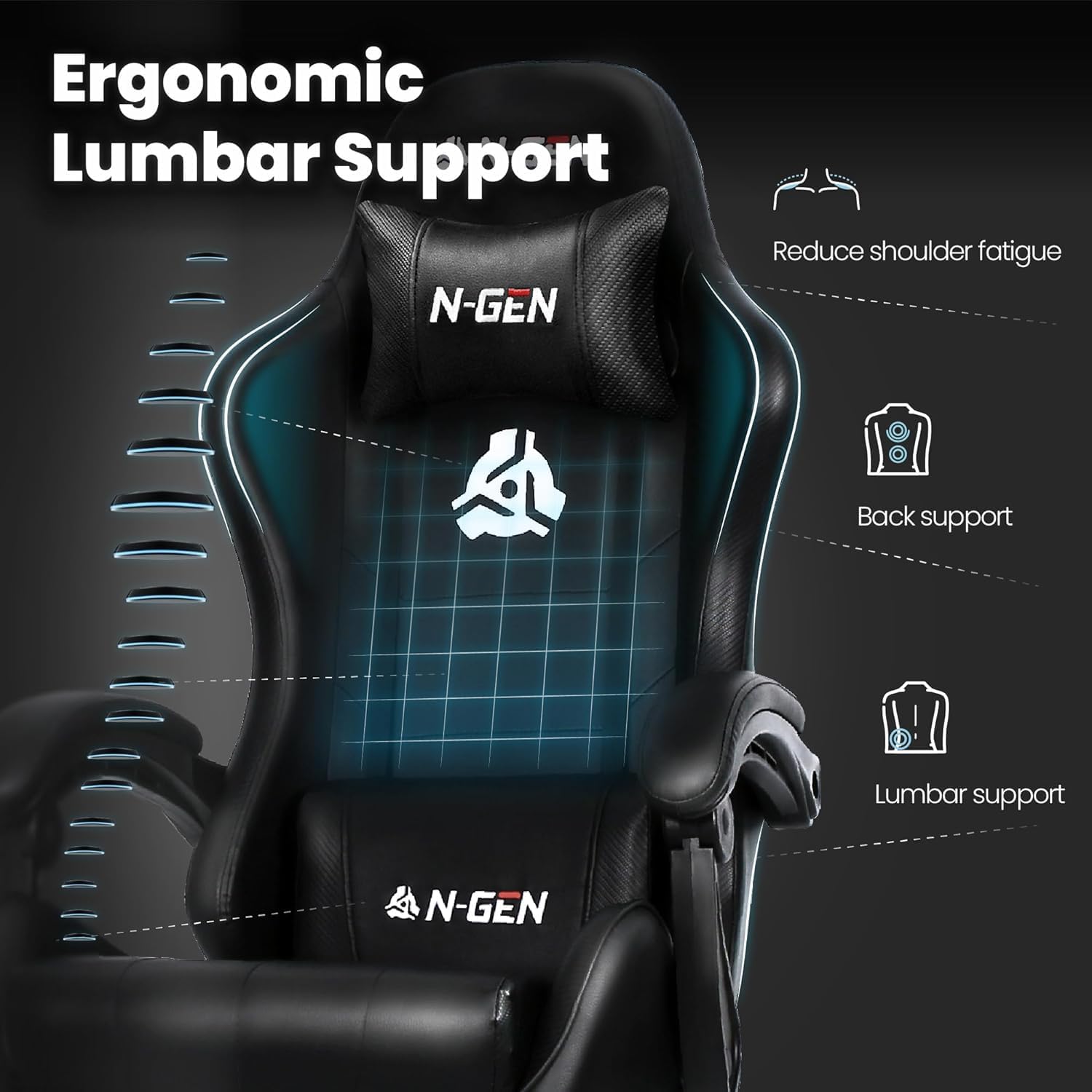 Gaming Chair with Footrest Lum - огляд і ціна Ergonomic Office Chair