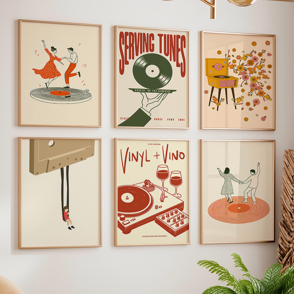 1pc Vintage Music Canvas Poste - огляд і ціна Home Office Or