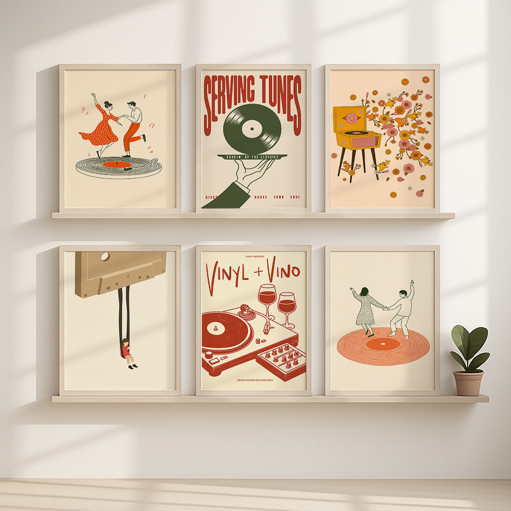 1pc Vintage Music Canvas Poste - огляд і ціна Home Office Or