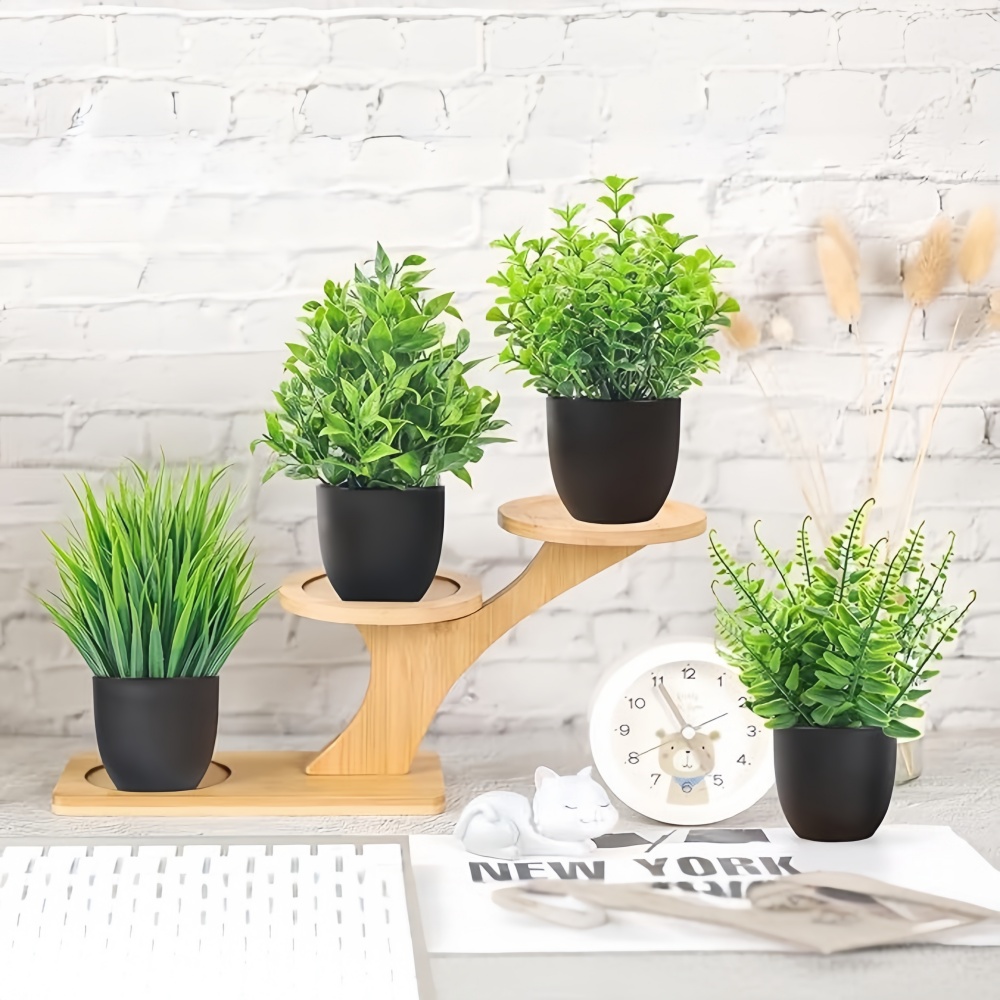4pcs/set Mini Artificial Plant - огляд і ціна Home Office Layout